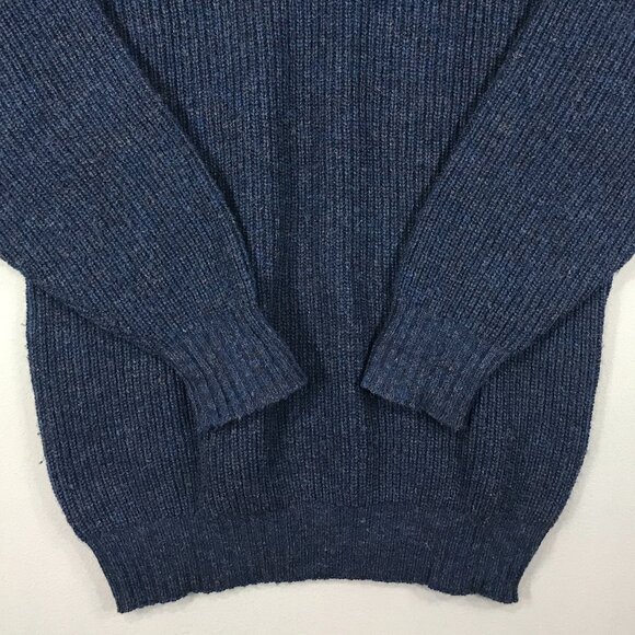 WoolMark New Zealand Tradition Sweater Mens Large Blue Pullover Wool Crew Chunky - Picture 6 of 12